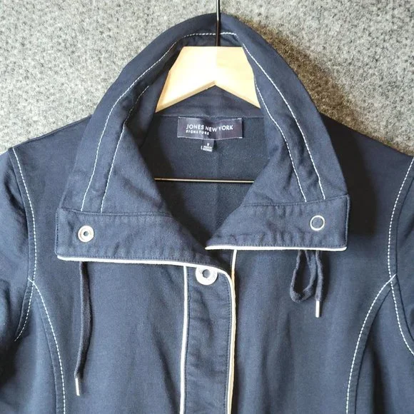 Jones New York Navy Blue and White Jacket Coat Women Size S - Picture 3 of 6